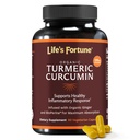 Life's Fortune organisk gurkemeie curcumin med svart pepper og ginger, forbedret absorpsjon, ekstra styrke Supplement, felles og immun støtte, ikke-GMO, 90 Cap - 2250mg