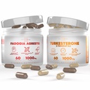 Turkesteron & Tongkat Ali Lean Muscle vekst og utvinning + Fadogia Agrestis Muscle Stack for Athletic ytelse og muskelmasse (60 kapsler)