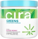 Cira Daily Greens - Naturlig søtt, Organic Spirulina Superfood pulver med premium, antioksidant-Rich ingredienser for oppblåsing, digestion, & energi - Blandet Berry, 30 Services
