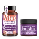 Intim Rose Spar 10% på Hormonal Balance & Reproduktiv velvære Bundle - Vitex Chasteberry Supplement + Myo & D-Chiro Inositol pulver for PCOS & Menstruell støtte