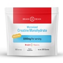 Brain Bean 500mg uflavorert mikronisert kreatinmonohydrat pulver bidrar til å øke energi for hjernens helse - ikke-GMO, Glutenfri kreatin pulver støtter muskel helse (Made i USA)