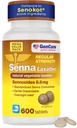 GenCare Senna Laxative 600 tabletter Senna 8.6mg tabletter med naturlige sennosider | Laxative midler for slimming, blooting, gass og uregelmessig relief. Sikker og effektiv | Generisk for Senokot