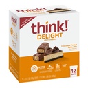 Tenk! Delight Protein Bars, Sjokolade Peanut Smør Pie, Lavt sukker og lavt karbohydrat Glutenfri Snack, Ketovennlig Snacks, 12 greve (Packing May Vary)