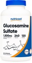 Nutricost Glucosamine Sulfat 1500 mg, 240 kapsler - 750 mg Per kapsel, Glutenfri, Ikke-GMO