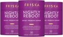 FRISKA Nattlig reboot Enzyme og probiotika Supplement, fremmer bedre Digestion og søvn, støtter Gut helse for menn og kvinner, Melatonin, Kamille, 90 kapsler