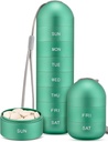 Zannaki Metal Moisture bevis ukentlig Pille Organizer, Stackable Aluminum Alloy BPA Gratis reiseturer Vandtett og stor sammenligning til å holde piller, vitaminer, fiskeolje, kosttilskudd