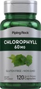 Piping Rock Klorofyll Kapsler | 60 mg | 120 piller | Supplement for kvinner og menn | fra Mulberry Leaf | Ikke-GMO, Glutenfri