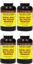 Y.S. Eco Bee Farms, (4 pakke) Royal Jelly, Bee Pollen, Propolis, Plus Korean Ginseng, 90 kapsler