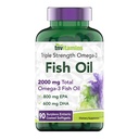 Tnvitaminer Burpless Omega-3 Fish Oil: 2000mg - 90 Softgels | 1400mg Total Omega-3 Fatty Acids (800mg EPA & 600mg DHA) | Enterisk belagt Burpless Ultra Potent Fish Oil | støtter hjerte helse