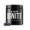 Xwerks Ignite Blå Razz pre trening pulver, naturlig keto pre trening for kvinner og menn med eksplosiv energi, glutenfri blanding for utholdenhet og utholdenhet, 150 mg koffein, 30 serveringer