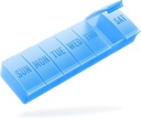 Barhon Pill Organizer Stor, ukentlig medisin piller arrangører, 7 dager piller boks veske reise for store vitamin supplement fisk olje, blå