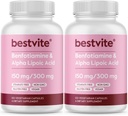 Benfotiamin 150mg / Alpha Lipoic Acid 300mg (240 vegetariske kapsler(120x2) - Ingen stearates - Vegan - Glutenfri - Ikke GMO