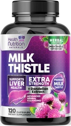 Milk Thistle Liver Support - Advanced Liver Cleanse Detox & Repair with Dandelion Root Extract - Natural Milk Thistle Silymarin Marianum Liver Health Support Supplement, Bottled USA - 120 Capsules