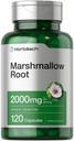 Horbäach Marshmallow Root Capsules | 2000mg | 120 greve | Ikke-GMO & Glutenfri | Tradisjonell urtekstrakt