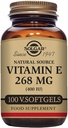 Solgar Vitamin E 268 mg (400 IU), 100 vegetariske softgels - Naturlig antioksidant, Hud og immunsystem Support - Naturlig kildet vitamin E - Ikke-GMO, Vegan, Glutenfri, Dairy Gratis - 100 Serveringer