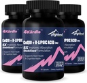 CoQ10 100mg + R-Lipoic Acid 200mg per servering, 3 måneders forsyning, opp til 5X forbedret absorpsjon, R-Lipoic Acid / CoQ10 Supplement for hjerte helse og kognitiv helse-180 kapsler