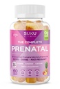 SUKU Prenatal Multivitamin Gummies – Folat, Kalsium, vitamin D3, B12, K2 – Sukkerfri, Vegetarisk, Glutenfri Graviditetsstøtte – Pineapple Peach Flavor – 60 greve