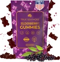 TrueSeaMoss Sea Moss Elderberry Gummies for voksne og barn – med Burdock Root, Bladderwrack & Magnesium – Vegansk, ikke-GMO Formula – laget i USA – 60 Gummies