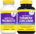 InnovixLabs Multi Probiotic & Curcumin Bundle Multi-Strain Probiotic (60 Time-Recording Capsules) Turmeric Curcumin (100 Time-Recording Tabletter). Støtter Gut og immun helse. *