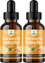 Organisk gurkemeie flytende dråper for voksne - flytende gurkemeie curcumin med svart pepper kanel og ginger for ledd Digestion immunitet og mer organisk kosttilskudd konsentrat (2oz) (2)