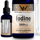 VelværeOne Iodine Drops for Thyroid Support - Raskt fungerende flytende jodin Supplement fra Kalium jodid - Flott for immunitet og kognisjon & maksimerer jernabsorpsjon - 1,67 fl oz