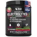 Zeal Naturals Electrolyte Powder Recovery Drink (90 Serveringer Cherry Limeade) w 0 Sukker + BCAA + B-vitaminer Electrolyte Supplement w Kalium Zink & Magnesium for Hydration - Keto Electrolytes