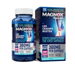 MAGNOX® Benkramper Buster ® 380 mg Magnesium for benkramper om natten | Magnesium Supplement for muskelspasmer | 3X Mer Absorpsjon | Dødehavsmineraler | Søvn og muskel | 60 Caps