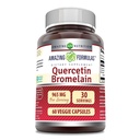 Amazing Nutrition Quercetin 800 Mg med Bromelain 165 Mg Veggie Capsules Supplement | Ikke-GMO | Glutenfri | Laget i USA | Egnet for vegetarianere (60)