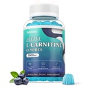 Sugar gratis Acetyl L-karnitin gummier, L-karnitin Supplement for kvinner og menn, med vitamin C & B12, ALCAR for energi, hjerne og hjerte helse støtte, vegansk, ikke-GMO, 60 telling