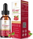 Lukaree vitamin B12 Sublingual Dråper Vegan B12 Vitaminer Flytende-Full Spectrum-Metylkobalamin, Adenosyl & Hydroxy B12, for energi, fokus, Mood & Immune Support- 2 måneders forsyning, 2 fl oz