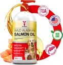 SavvyBeast Wild Alaskan Salmon Oil for hunder, katter og ferger – Omega-3 Fish Oil Pet Supplement med EPA & DHA – støtter huden, Coat, ledd, hjerte, hjerne, kløe relief & immune – uscented – 16 oz