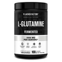 Jacked Factory L-Glutamine pulver 100 serveringer - Vegansk Fermentert L Glutamin Supplement for post trening muskel gjenoppretting, immunitet, Digestiv helse | Ingen kunstig filler - ikke-slavorert