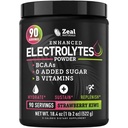 Zeal Naturals Electrolyte Powder Recovery Drink (90 serveringer | Strawberry Kiwi) w 0 Sukker + BCAA + B-Vitamins Electrolyte Supplement w Kalium Zink & Magnesium for Hydration - Keto Electrolytes