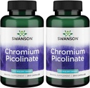 Swanson Chromium Picolinat - naturlig kosttilskudd for å fremme metabolisme og vektkontroll - støtter sunne blodsukkernivå allerede i normal rekkevidde - (200 kapsler, 200mcg hver) 2 pakke