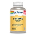 SOLARAY L-Lysin, Free-Form 1000 mg, essensiell Aminosyre Immunstøtte Supplement med vitamin C 1000 mg og sink 25 mg, verdistørrelse, Lab Verifisert, 60-dagers garanti, 60 serveringer, 180 tabletter