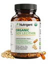 USDA organisk soya Lecithin Supplement 800 mg, høy absorpsjon flytende organiske kapsler, Choline Lecithin Supplement for hjerne og lever helse støtte, ikke-GMO, Glutenfri, 60 tall
