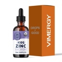 VIMERGY Kids USDA organisk flytende sinksulfat – for barn og adolescens 1-18 år gammel, raskabsorberende immun støtte* – fremmer sunne bein, hår og hud. Kosher, vegan, ikke-GMO – 55 ml