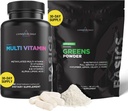 Livingood Daily Heart Ventil Support Bundle - Multivitamins/Multiminerals Plus Greens Powder for en velbalansert og komplett ernæringsstøtte - hjertehelse kosttilskudd