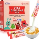 Vita Ginseng Kids, vitamin D, sink, 7 bær, banan, 20 grønnsaker, melk pulver for immun støtte, fokus og minne økt, 30 pakker (1Set)