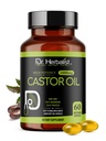 Dr. HERBALIST Castor Oil Capsules - 1600 mg per servering, 60 greve - Ikke-GMO, raskabsorbering, vegetarisk, kaldpresset og høy potens - støtter huden, håret, naturlige laxativer og digestiv helse