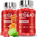 Keto ACV Gummies - 1500mg Apple Cider Vinegar Gummies med Pomegranate Beetroot & Vitamin B12 B6 - Lemon Honning Flavor - for menn og kvinner - GMO Gratis & Vegan - 120 Count