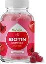 Phytoral Biotin Gummies for hår og neglevekst - Biotin Gummies for hårpleie ungdommelig hudpleie og negl - 5000mcg per servering huden negler vitaminer voksen skjønnhet