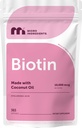 Mikroingredienser Biotin 10.000 mhg med hyaluronsyre 25 mg per servering | laget med kokosolje | 365 mhg | 1 per dag | Ett år | Ikke-GMO & Glutenfri
