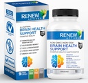 Renovere Actives Brain Health Support – Bacopa 300MG, Ginkgo 100MG, Lions Mane 200MG per 2 Kapsler – støtter kognitiv helse, forbedret minne, fremmer fokus og humør – laget i Canada - 90 Kapsler
