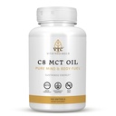 VTC VitaTradingCo. C8 MCT oljekapsler | Naturlig avledet Capryl C8 Supplement | Kokosolje piller | KETO Vennlig, Ikke GMO | 100 Softgels