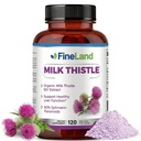 FineLand Melk Thistle Piller 50:1 Ekstrakt – 120 Vegan Capsules - 20 000 mg Strenght med 80% Silymarin Flavonoids – Liver & Antioksidant Support | 50X Konsentrert frøekstrakt - Ikke-GMO, laget i USA