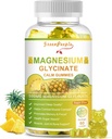 GREENPEOPLE Magnesium Glycinate Gummies med Citrat 1000mg, Taurate & Matale - Sugar Gratis - Magnesium Kalium Supplement med vitamin D, K2 for rolig Mood & Zzz Support - 60 Pineapple Gummies