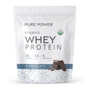 Dr. Mercola Pure Power Organic Whey Protein - 20 g Protein - støtter muskelvekst og energi - Grass-Fed Whey Koncentrate - 15 serveringer (20,60 oz) - Sjokolade