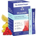 Blueshift Electrolytes - Naturlige elektrolyter Powder Packets, Organiske Hydration Packets, Electrolyte Drink Mix Sticks uten sukker, Single Serve Pack - sitron bringebær flavor, pulver Sticks (10 Pack)