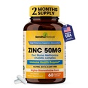 Sandhu Herbals Sink 50mg Supplement for menn og kvinner høy absorpsjon Zink Monometionin Complex 60 kapsler | Kosttilskudd for immun, akne og antioksidant støtte